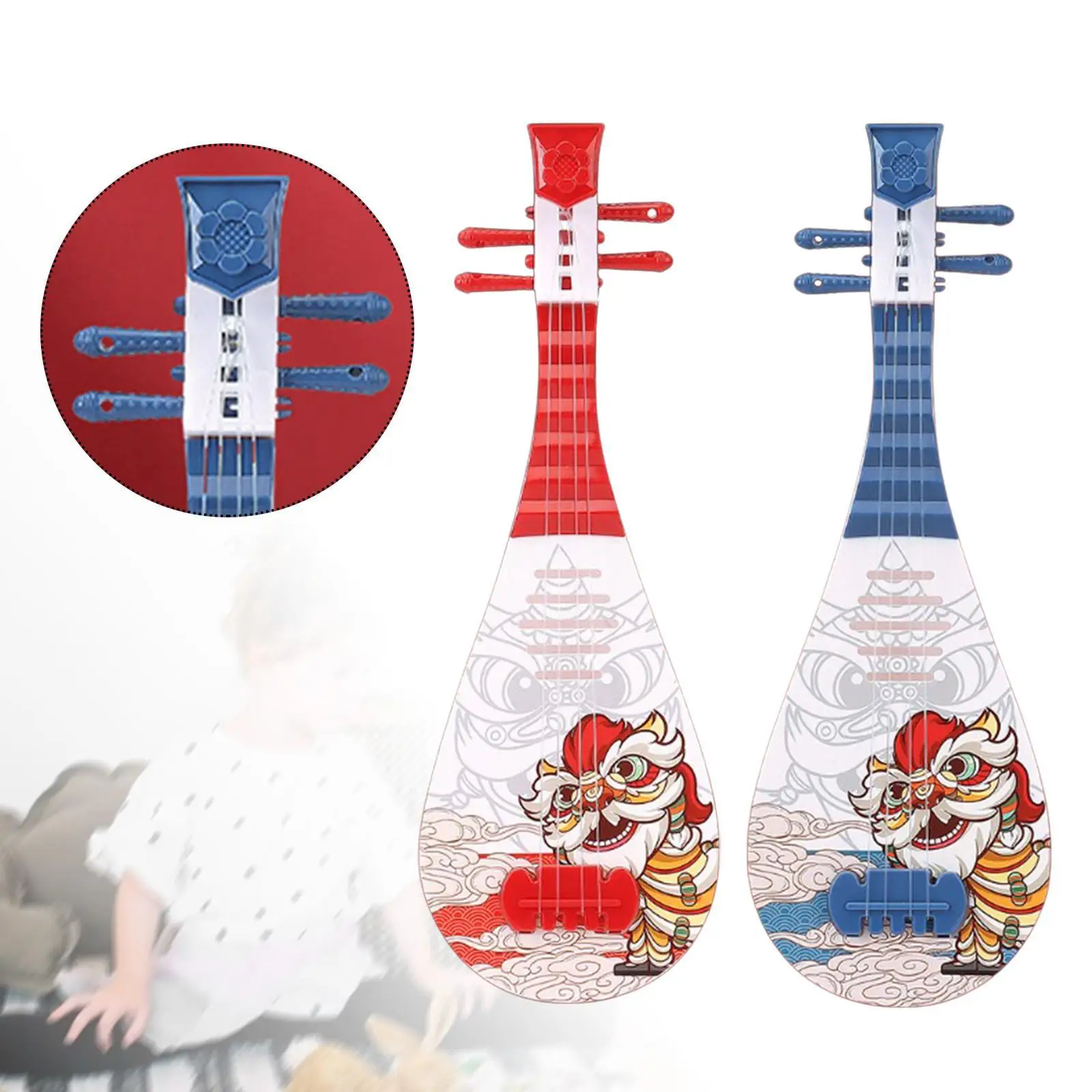 محاكاة القيثارة لعبة الغيتار الصغيرة لعبة الأسد الرقص قابل للتعديل سلسلة مقبض الاطفال الغيتار لعبة موسيقية للأطفال