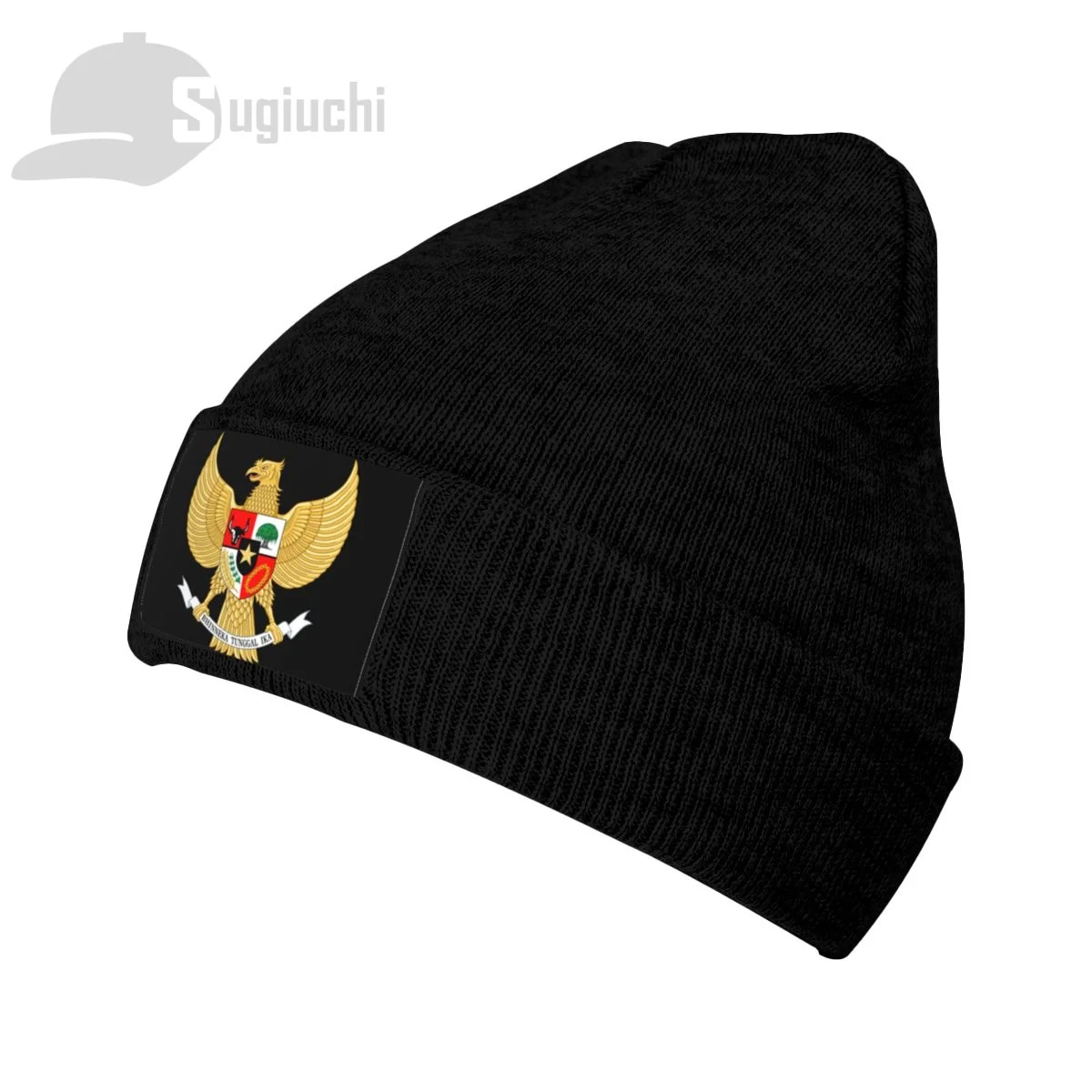 Emblem Of Indonesia Country Top Print Men Women Unisex Knitted Hat Winter Autumn Beanie Cap Warm Bonnet