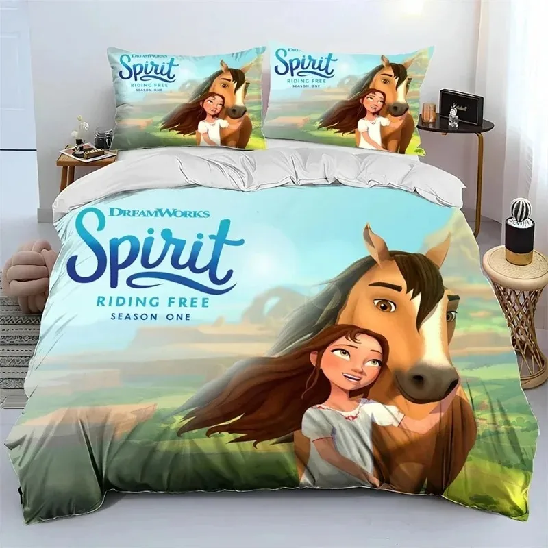 3D Print Spirit Riding Free Horses Bedding Set Boys Girls Twin Queen King Size Duvet Cover Pillowcase Bed boys Adult Bedroom