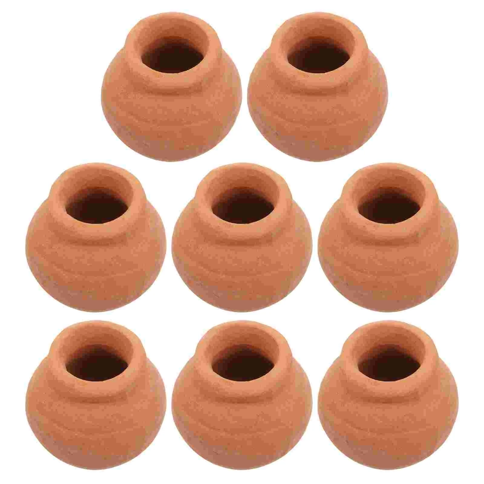 

8 PCS Thumb Succulent Flowerpot Cactus Pots Dollhouse Mini Gardening Clay Planter