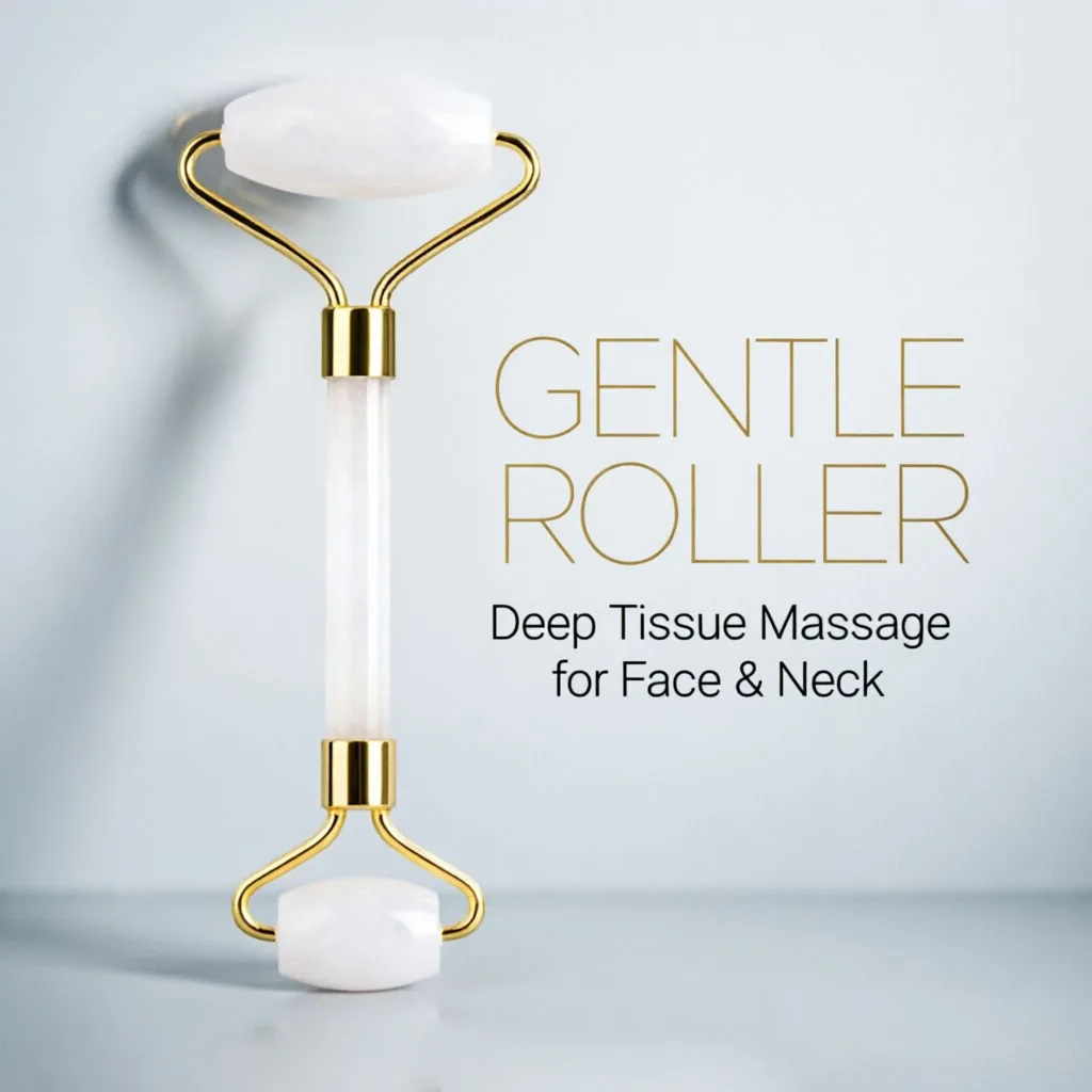White Gua Sha Natural Jade White Quartz Roller Cellulite Massager Stone Gua Sha Set Face Massager view 3
