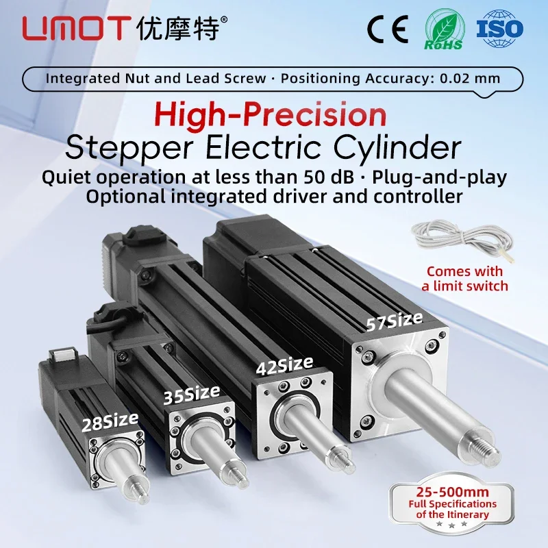 UMOT Nema11 28 Fixed Axis Screw Stepper Motor Electric Cylinder Micro High Thrust Electric Push Rod Replaces Electric Cylinder