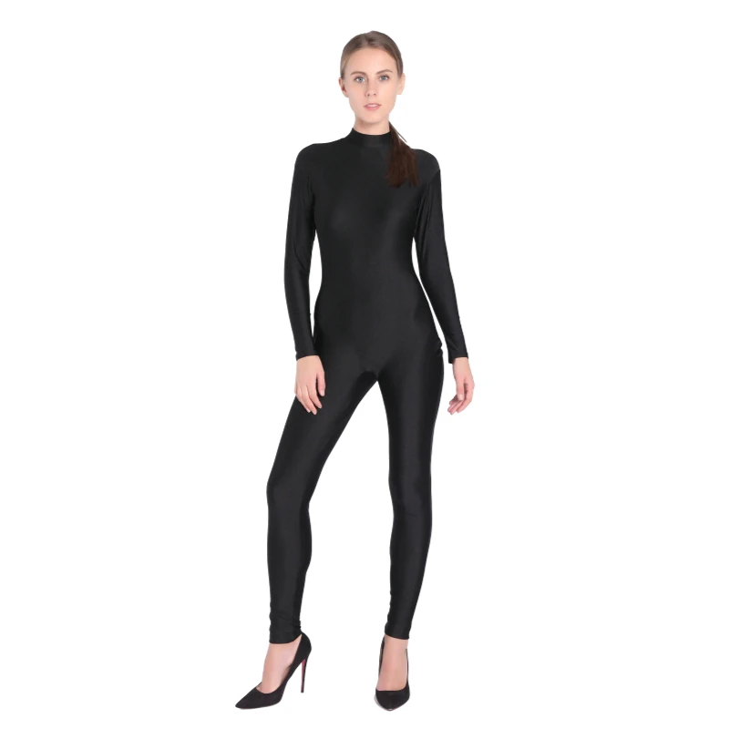 Free shipping black dance wear Zentai Full Body Skin Suit Catsuit customs crotch zipper party costums tailor made for plus size