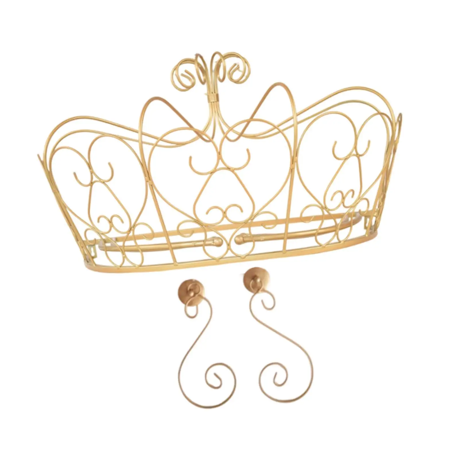 Crown Bed Canopy Frame Metal Cute Romantic for Bedroom Curtain Holder Kids Bedding for Kids Princess Bed Canopy Stand Decorative
