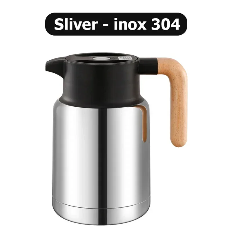 

Stainless Steel Inox Insulated Vacuum Jug, Double Walled Thermos, Airpot Flask, Tea Coffee Carafe, Hot and Cold Drink Water Bott