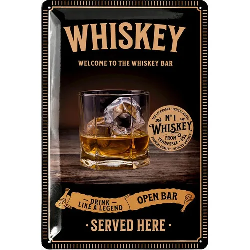 Whiskey Blechschild Bar Vintage Retro Metallschild Whisky Bar Pub 20x30cm --Tin Sign