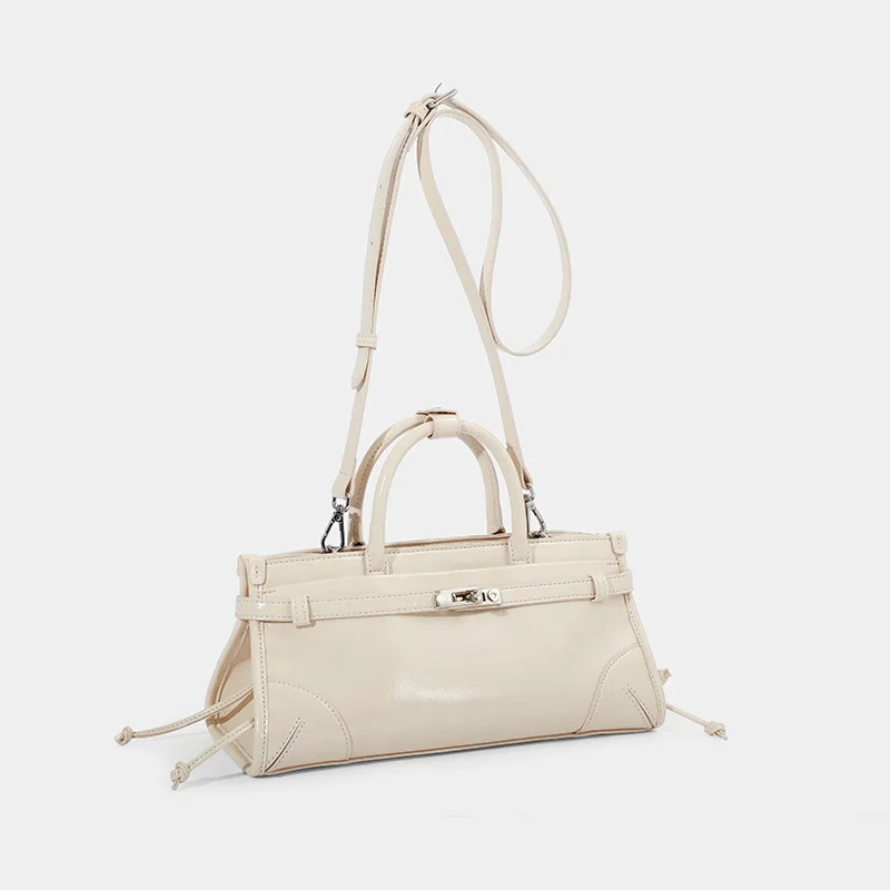 

Fashionable Retro Minimalist Women's Handbag Soft PU Leather Shoulder Crossbody Bags Versatile Zipper Closure Cool Travel Purses