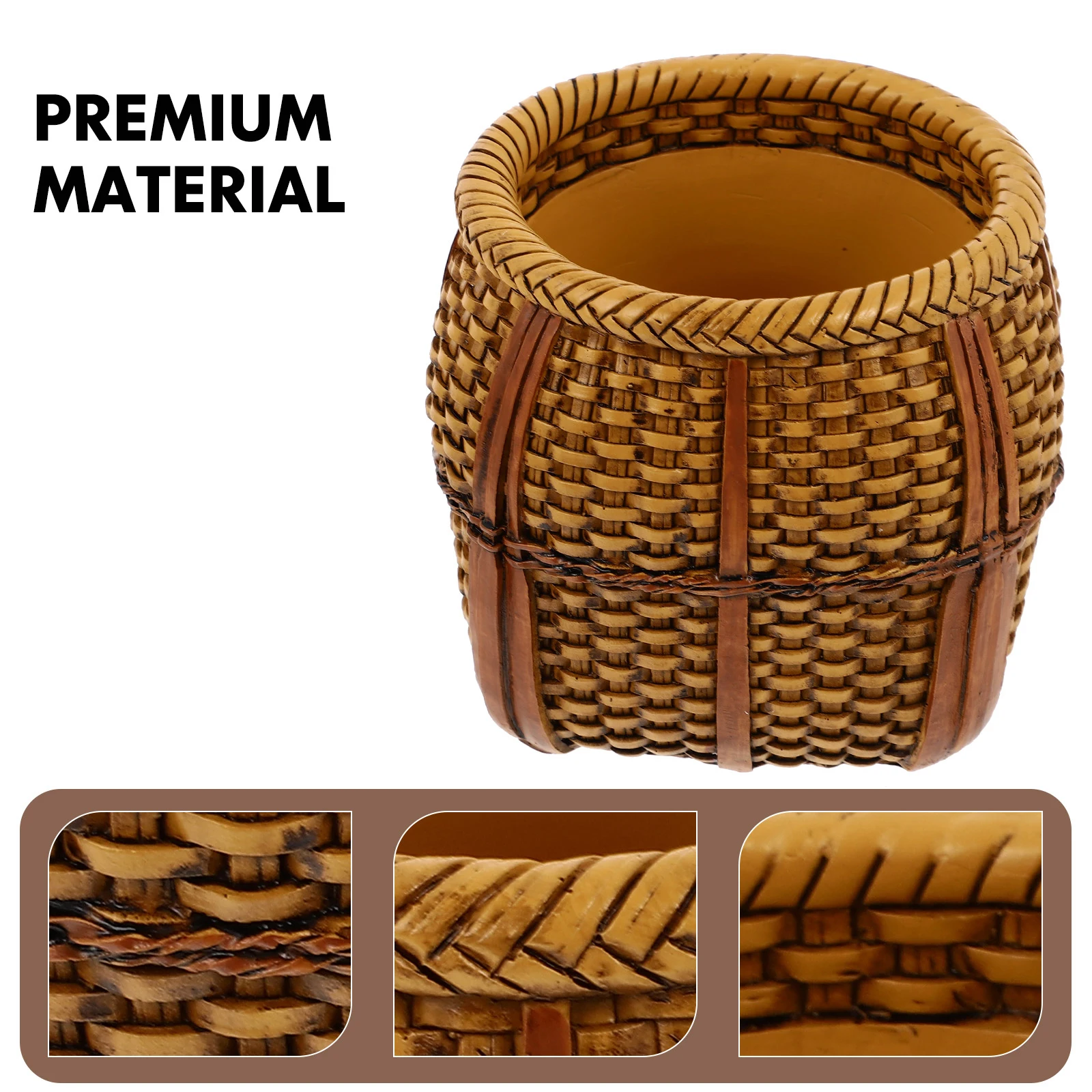 

Тканая корзина для хранения, домашний декор, универсальный контейнер из смолы, прочный гладкий край, эко-украшение, фрукты