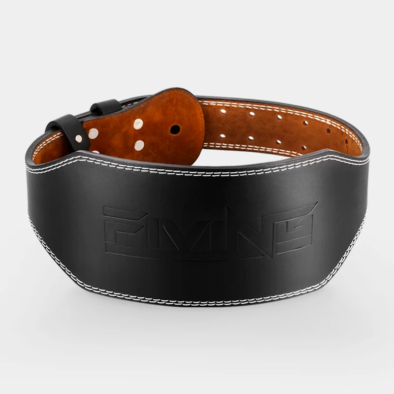 FIVING  Fitness Buckle Cowhide Weightlifting Belt  Waist Belts for Squats Dumbbell Training Bodybuilding Lumbar Brace Protector