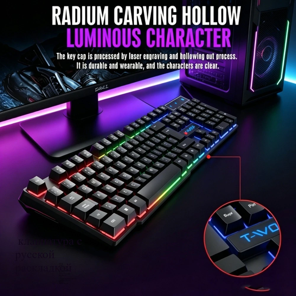 Spanish teclados mecnicos espaol Gaming keyboard Backlight Wired glowing Arabic Russian computer keyboards keycaps  