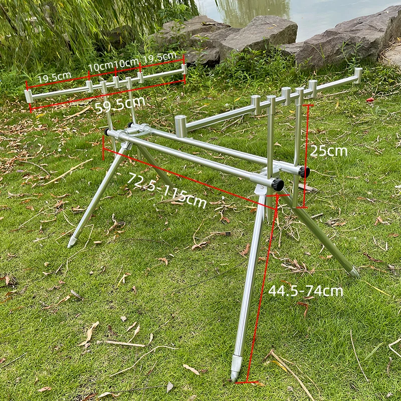 Adjustable Retractable Carp Fishing Rod Pod Stand Holder Fishing Pole Pod Stand With 10 Bracket Head 1 Strong Bag M184