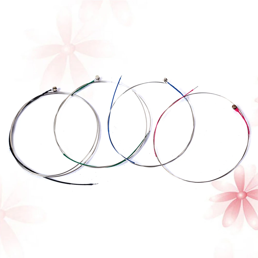 

4pcs/set A/E/D/G Violin Strings Metal Musical Instrument Violin Parts Accessories String for Violin (Silver)