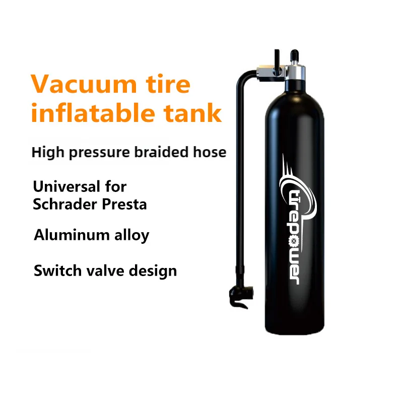Aluminium Schlauchloser Fahrradreifen-Aufpumper Reifen-Luftkompressor mit Ventil Gaszylinder 1,3L Frostschutzmittel Hochdruck für MTB Rennrad – Detail 14