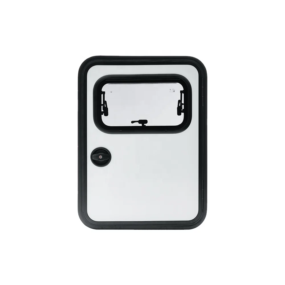 

Aluminum Teardrop Trailer Door Camper Trailer Door with Opening Window Mosquito Sunshade RV Accessories Half Hinge Designcustom