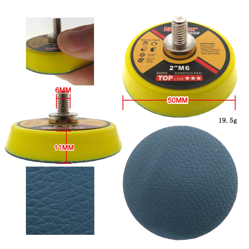 1''2''3'' Tampone abrasivo di backup PSA Levigatrice in vinile Piastra di supporto per smerigliatrice elettrica adesiva Utensili abrasivi Lucidatura e molatura