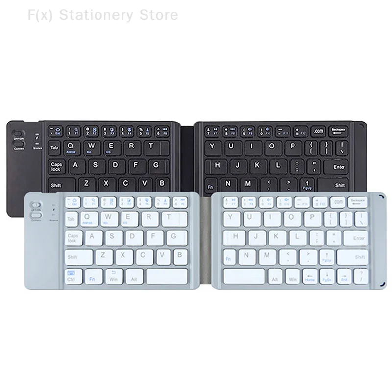 Two Folding Wireless Bluetooth Keyboard Mini Portable Keyboard Three Systems Multi-Function Universal