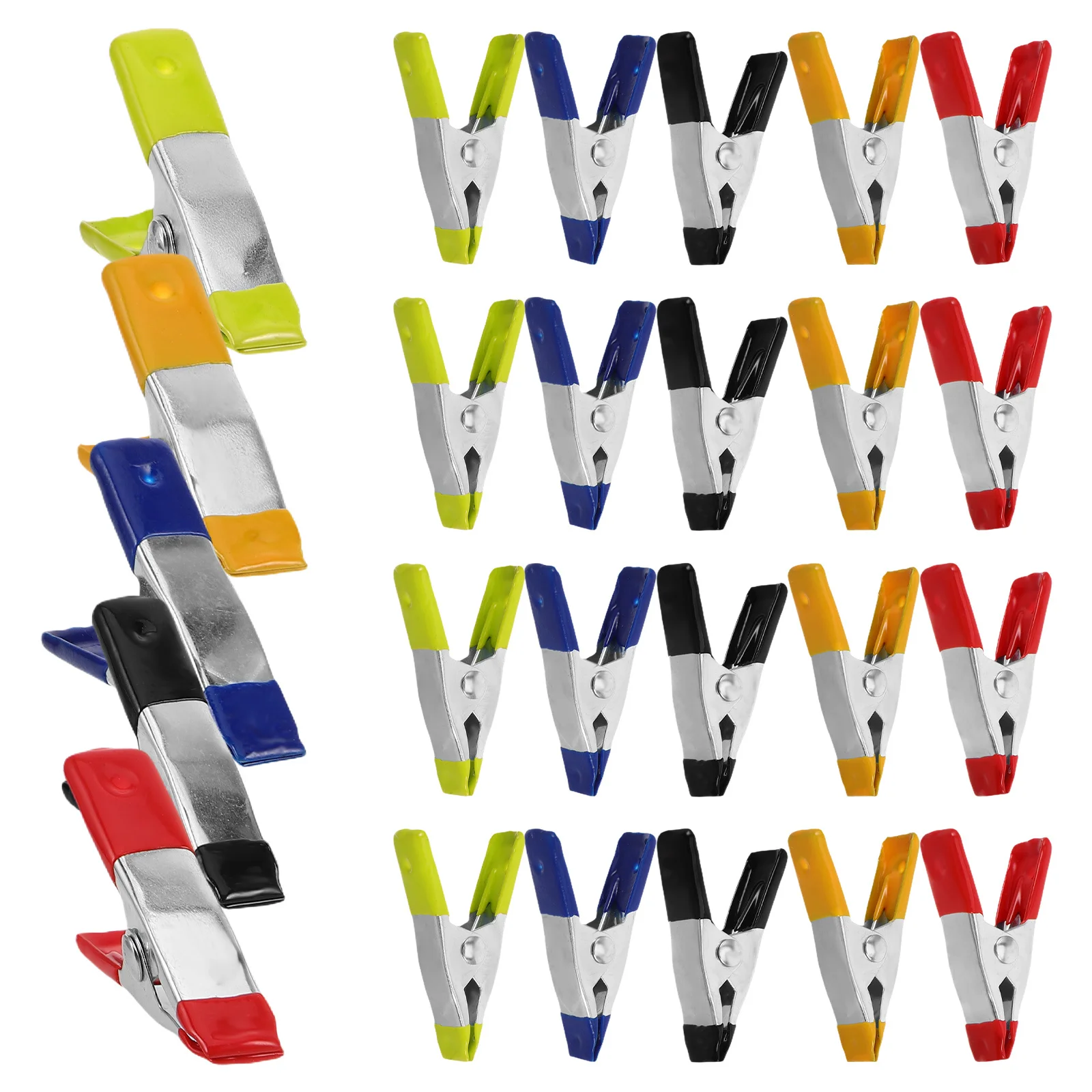 

25Pcs Spring Clamps Small Metal Clips Heavy Duty Grip for Woodworking Crafts Garden Hose Repair Home Workshop Use