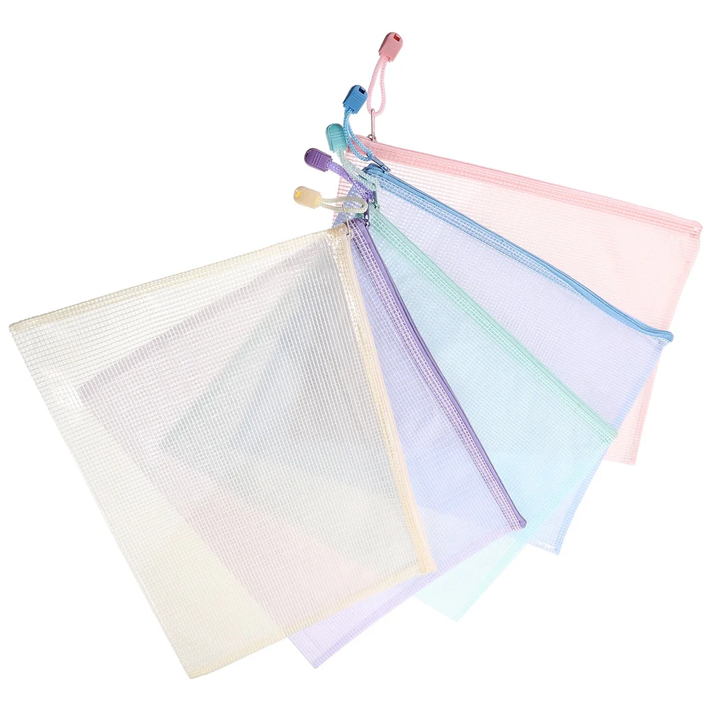 5 Pcs Document Zipper Pouch Mesh Pouches Design File Bag Paper Bags with Files Papers Office