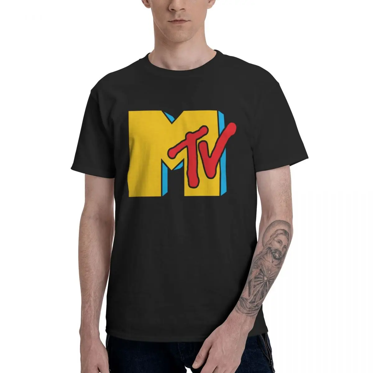 

Модные футболки MTV Music Television, 100% хлопок, с круглым вырезом, мужские футболки с коротким рукавом, унисекс, летняя одежда