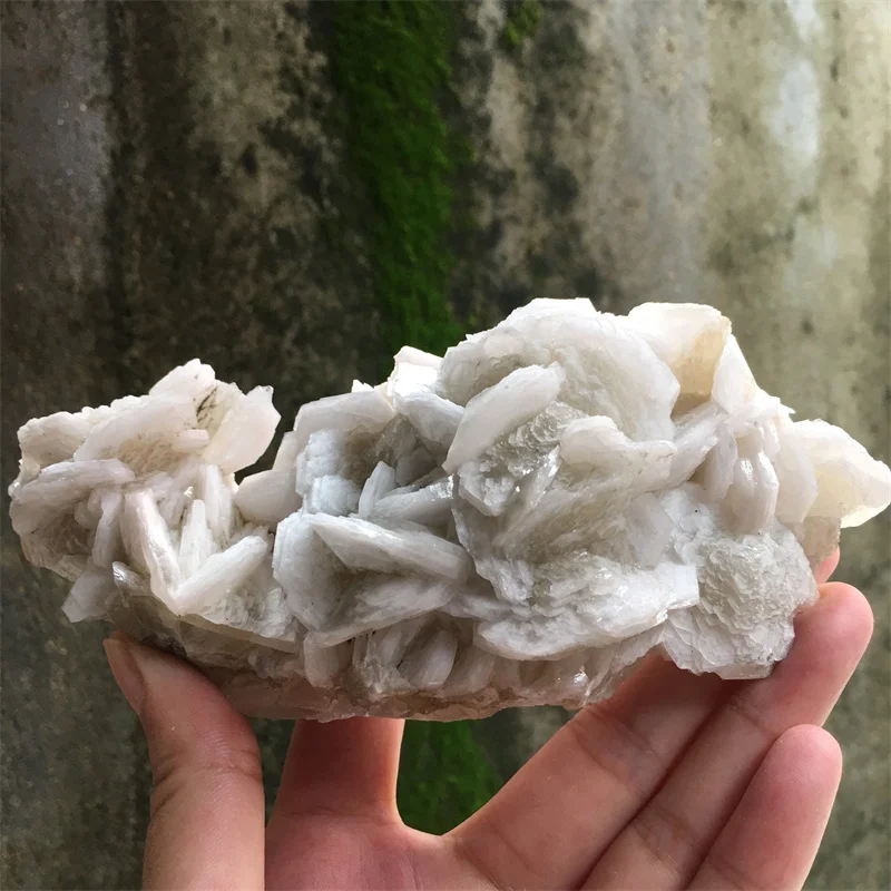 

371g Natural Rose Flake Petal Calcite (Fluorescence ) Specimen Crystal Mineral Cluster Healing Stone Home Room Decor