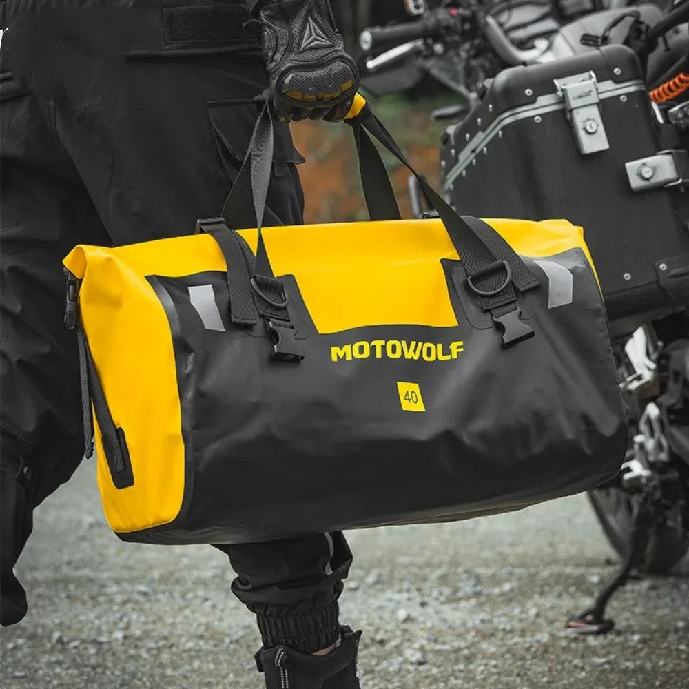 

40/66L PVC Clip Net Motorcycle Storage Bag Large Capacity Waterproof Motorcycle Travel Bag Durable Wear-resistant Car Bag