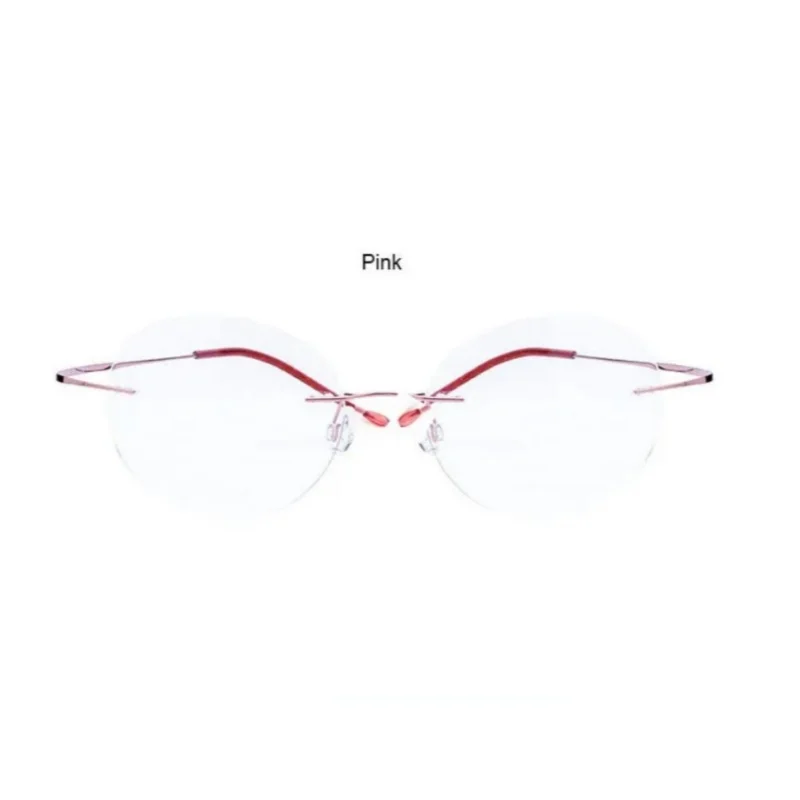 Titanium Women\'s Ultra-Light Alloy Rimless Reading Glasses Presbyopic +1.00 to +4.00 Strength