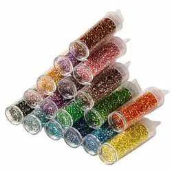 1200Pcs/Tube 10 Grams Silver Lined Outside Colorful Translucent  Czech Glass Beads For DIY Beadwork Art
