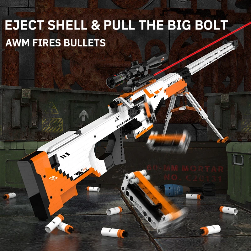 Militaire Serie Ww2 Awm W6 Sniper Rifle Bouwstenen Model Moc Technische Pistool Leger Wapens Bricks Kit Speelgoed Voor Jongen Vakantie Cadeau