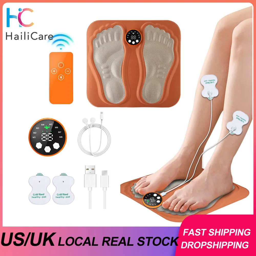 

US UK Stock Rechargeable 3D Foldable Foot Massager Pad 8 Modes 29 Levels Calf Massage Mat Muscle Relaxation Smart Stimulator