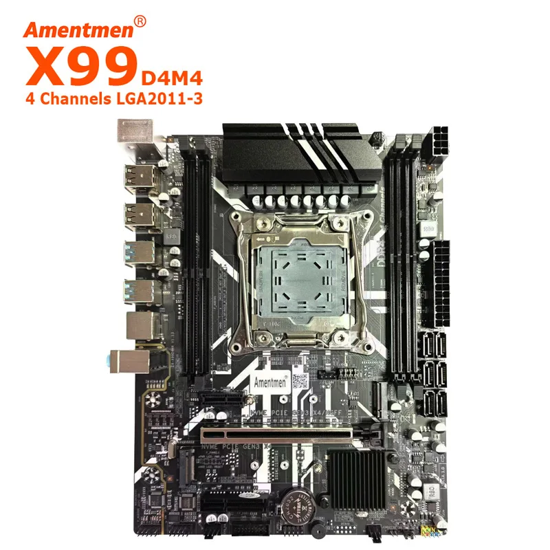 For New X99 D4M4 Motherboard Original Chip 4‑Channel DDR4 LGA2011‑3 For Intel Xeon E5 V3 V4 Desktop PC Mainboard