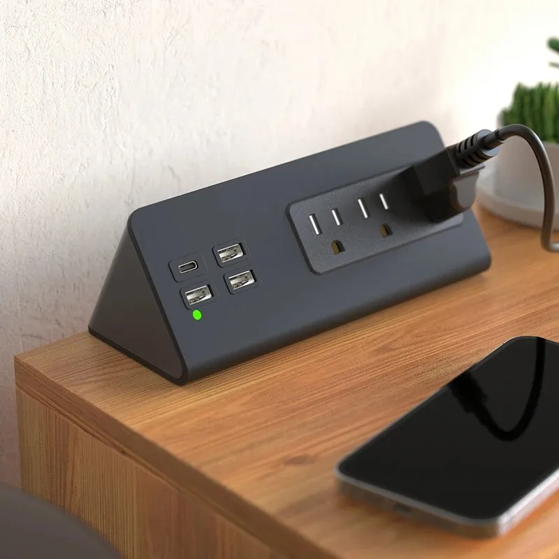 الولايات المتحدة قابس طاقة المشبك الجدول المقبس PD شحن سريع 20 واط مع 3 * USB 1 * منافذ سطح المكتب من النوع C للمكتب