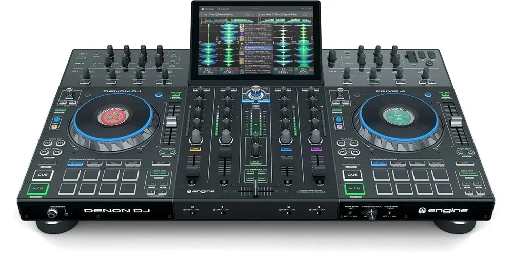 Denon DJ PRIME 4 | 4 Deck Standalone Smart DJ Console / Serato DJ Controller With Built In 4 Channel Digital Mixer And 10-Inch T