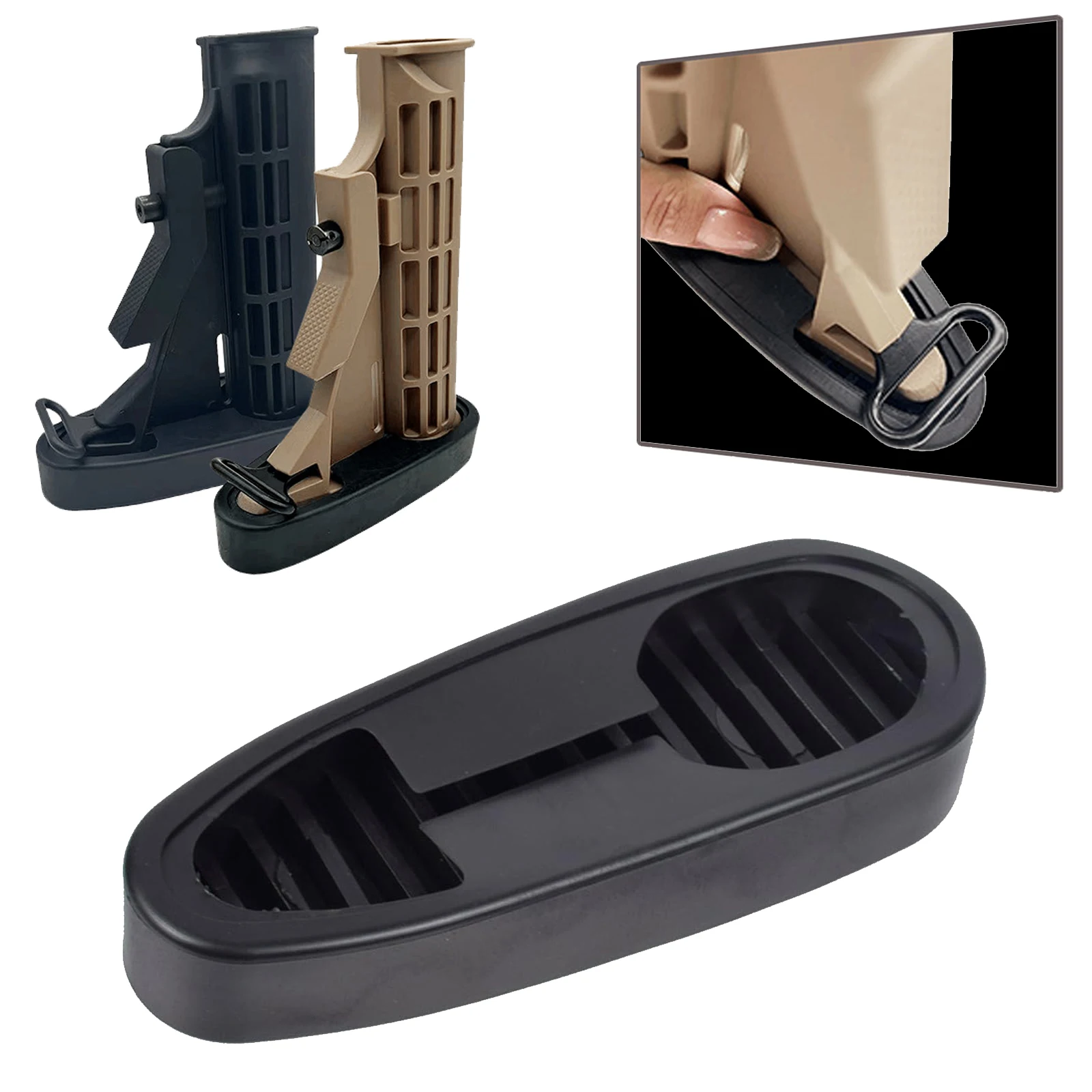 Shock Absorbing Recoil Pad, Non Slip Combat Butt Pad Protective Buttstock, Hunting Parts Shotguns Recoil Butt Pad