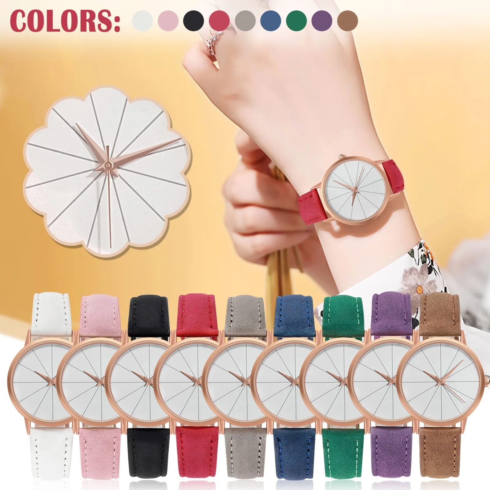 Reloj de pulsera de cuarzo de estilo Simple para mujer, relojes de cinturón de cuero exquisito, relojes de cuarzo femeninos