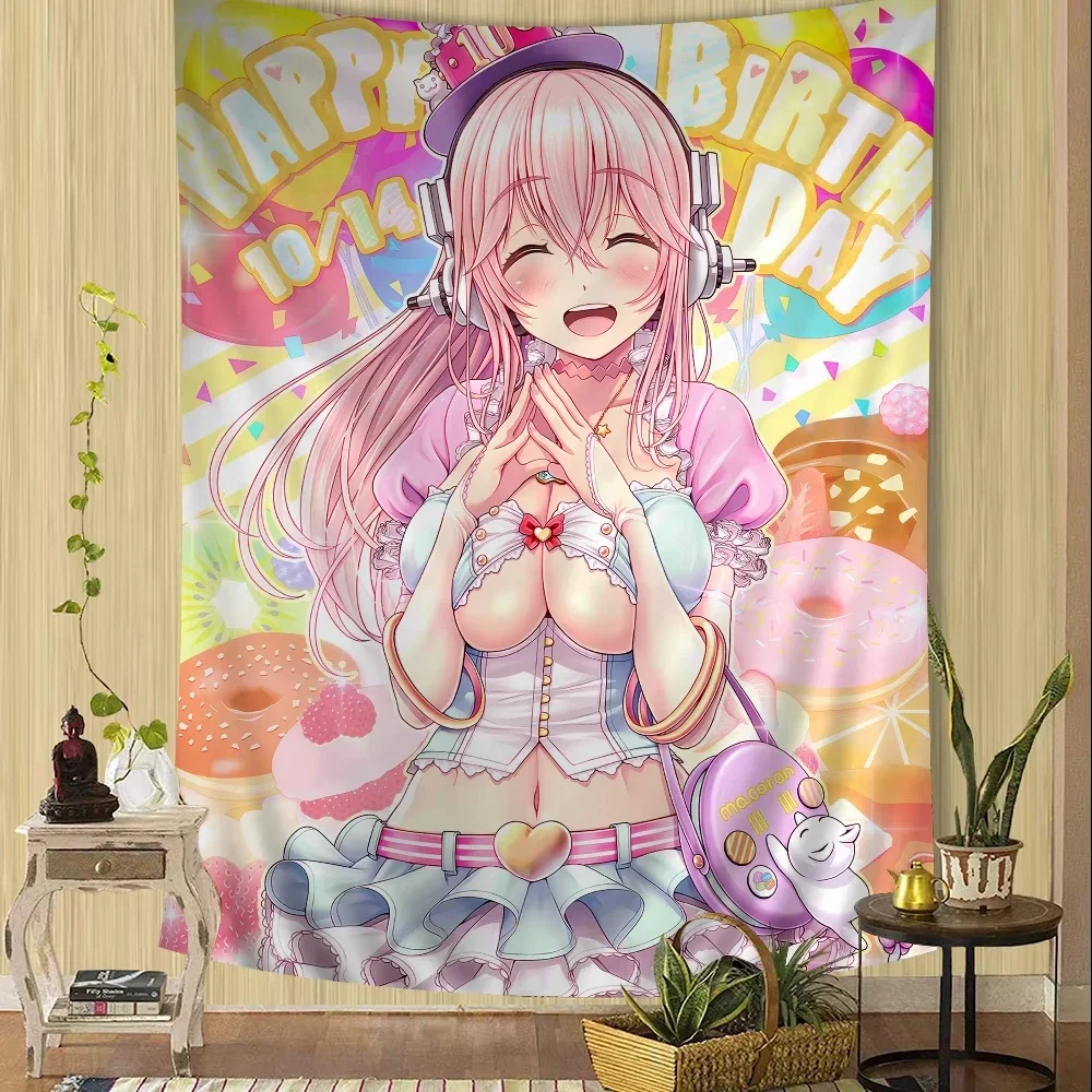 مينيسو البوهيمي الياباني أنيمي سوبر سونيكو Kawaii نسيج قماش صوفي الكرتون الهزلي نسيج الفن غرفة الخيال العلمي