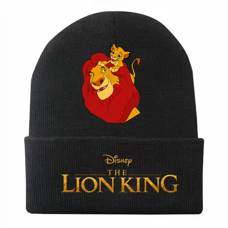 2024 The Lion King Simba Printed Hat Winter Warm Child Hat Knitted Cap Beanie Hat Girls Boy Stretch Knitted Crochet Beanies Hats