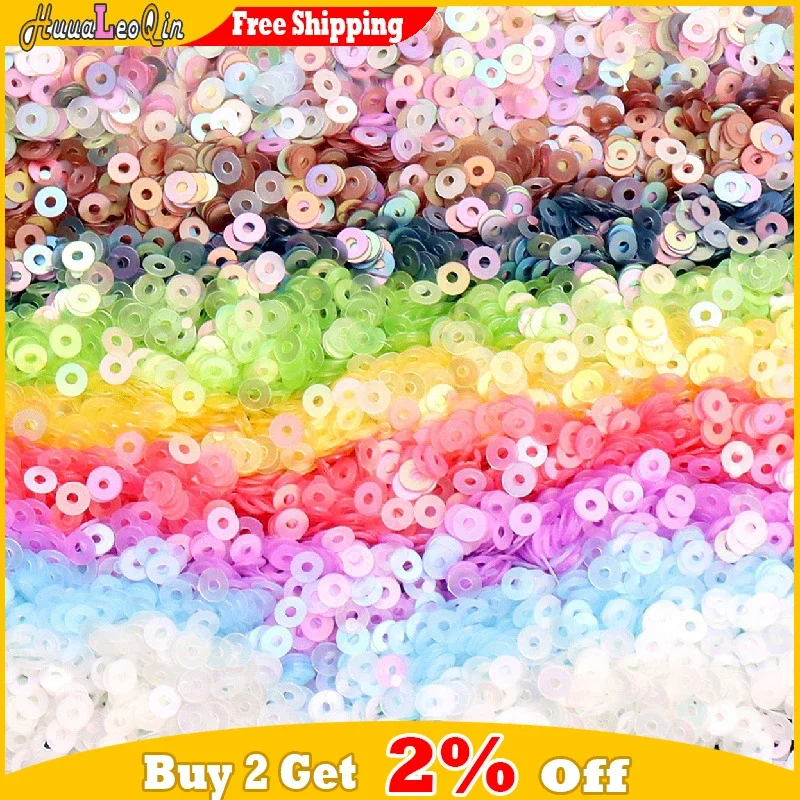 10g 2/3/4mm Pet Austria Opaco Piatto Rotondo Paillettes Eco-friendly Allentato Paillettes Cucito Mestiere Fai Da Te Accessori Del Ricamo