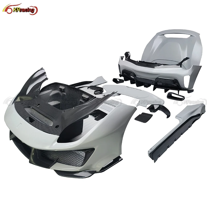 New Arrival Pista Style Dry Partial Carbon Fiber Car Body Kit For Ferrari 488 GTB Spider 2015-2018