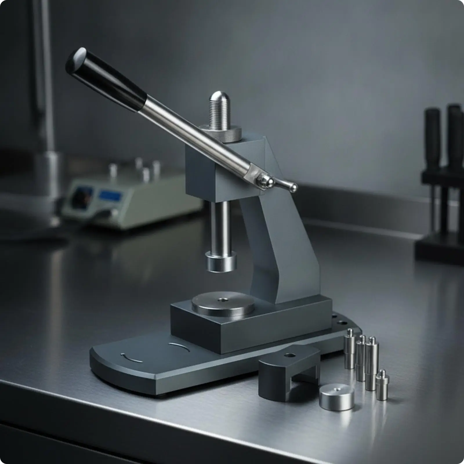 Hand-Operated Watch Case-Back Press Adjustable Pressure Watch Case Press with Interchangeable Molds Precision Manual