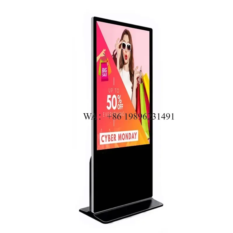 65'' & 55'' Indoor 4K WiFi Standing Kiosk Digital Poster Advertising Screen for Shopping Malls and Retail Stores