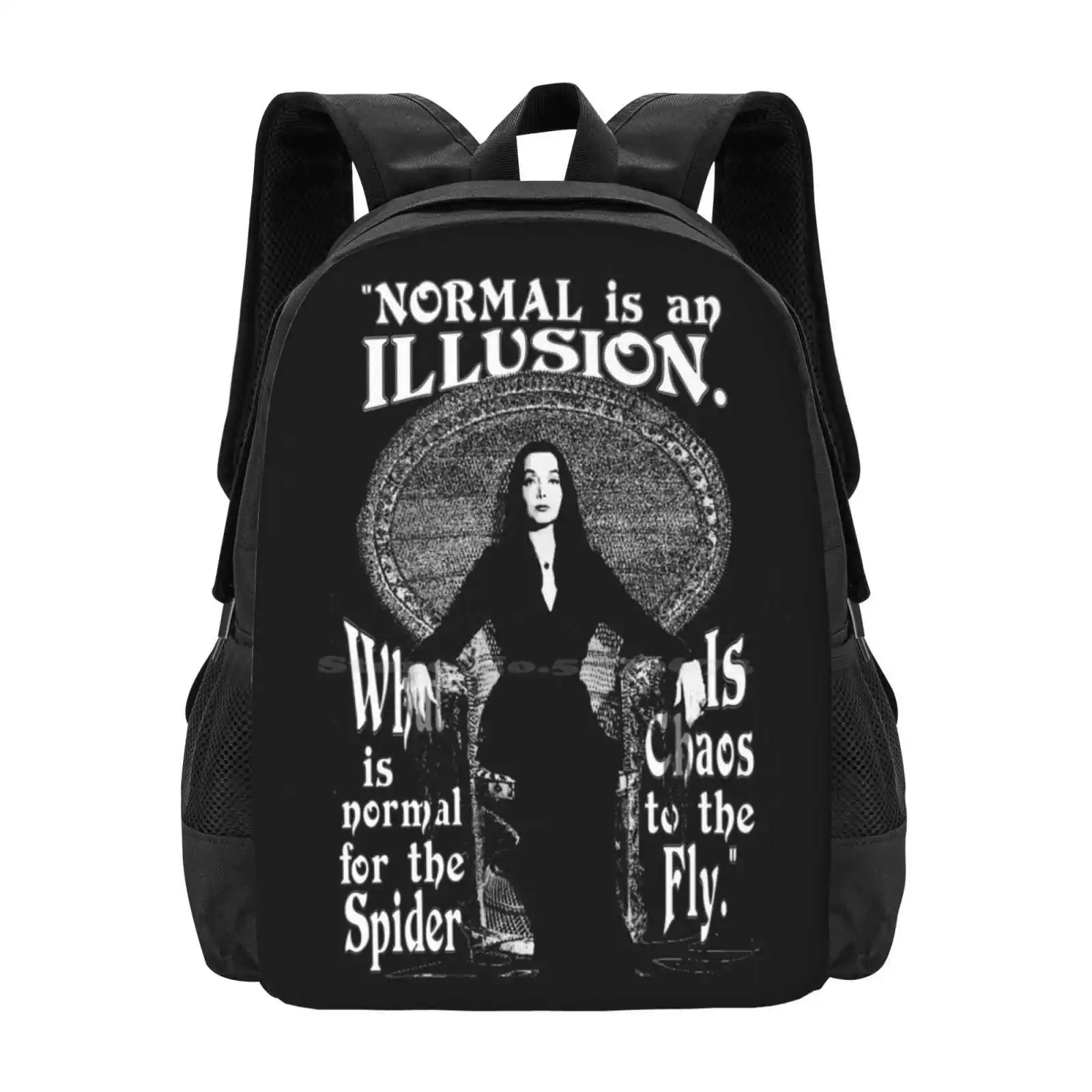 Morticia Addams-"La normale est une tension... Sac à Dos pour Adolescent, Sacoche à Motif, avec Citations Morticia Addams