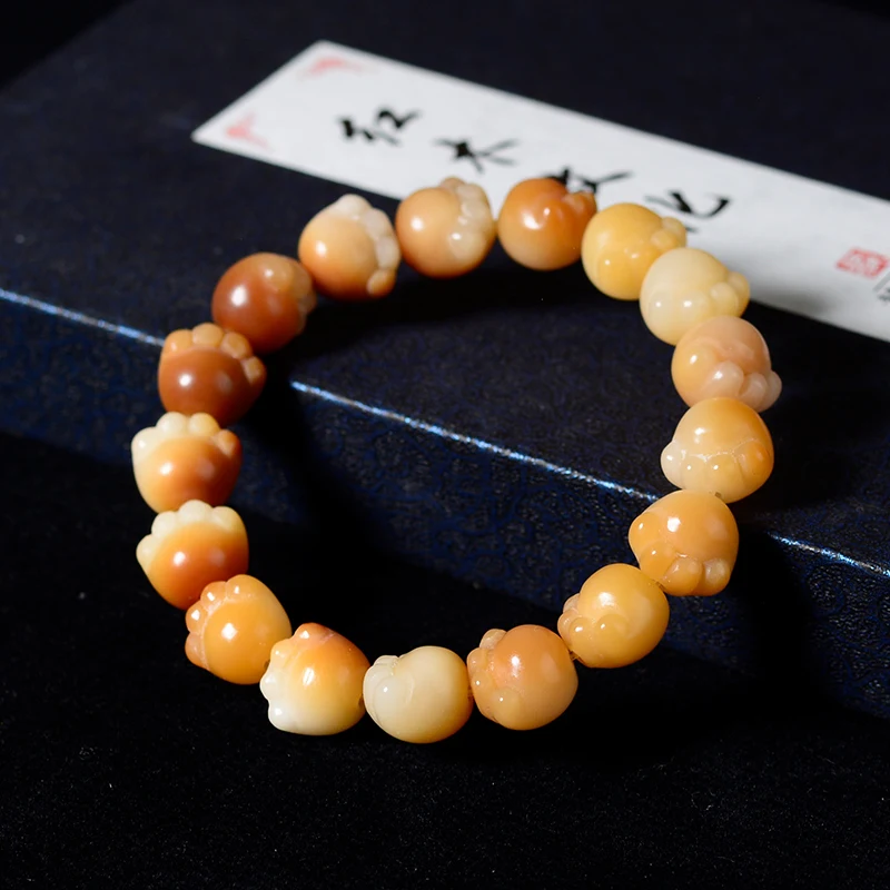 Charred Bodhi Gradient Bracelet Lotus Square Candy Cat Paw Finger Twisting Play Jewelry Holiday Gift