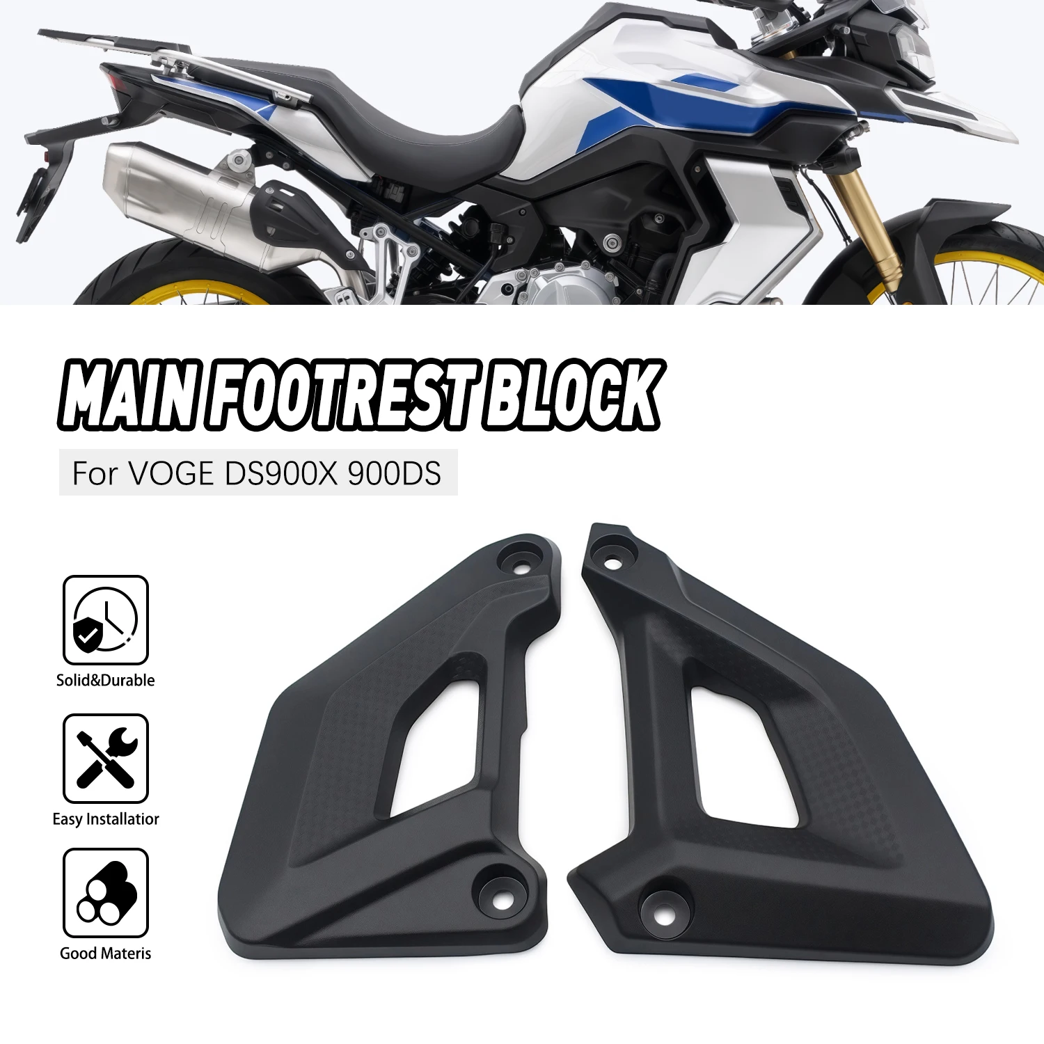 

Motorcycle Left Right Footpedal Blocks Pedal Accessories Main Footrest Block Replacement For Voge DS900X 900DS 900DSX 900