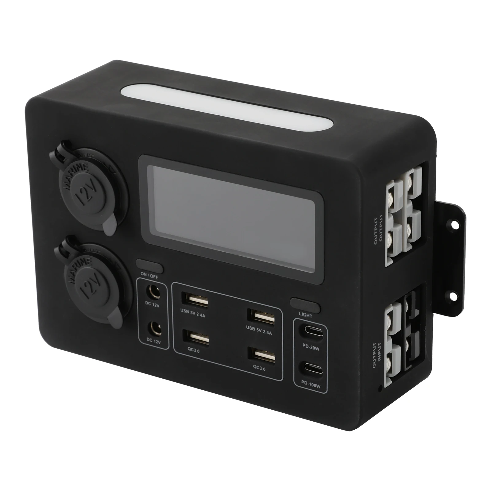 

Powerbox Marine RV Multi-Function Power Distribution Box Switch Panel with USB QC3.0 PD Ports Battery Box for Yacht Camper