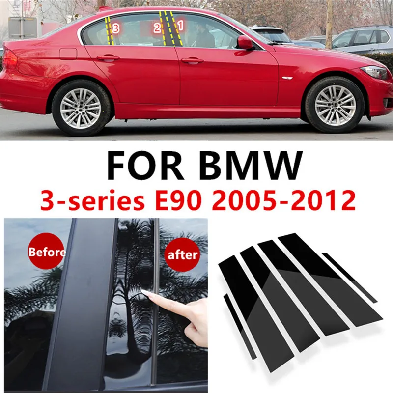 

Cars Body Stickers Cover BC Column For BMW Series 3 E90 2005-2012 Polished Pillar Posts Window Trim Car Decorations Accessoires
