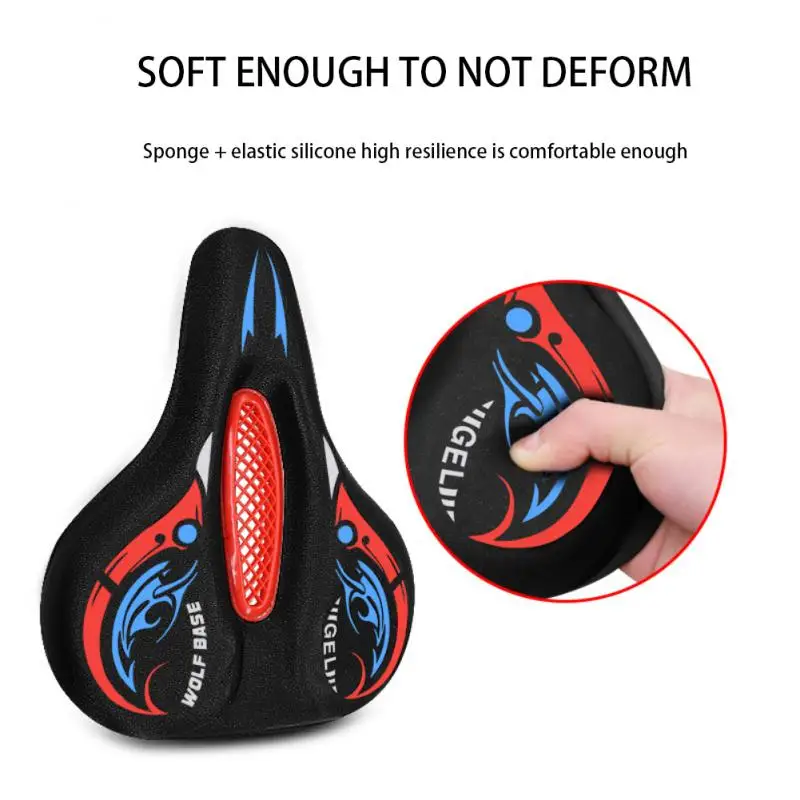 Seat Cover Comfortable Tail Design Breathable Double Softness Anti-slip Stripes Bike Saddle Cover Equipment