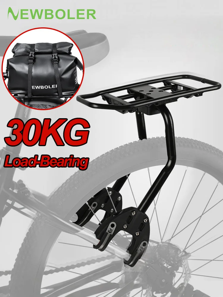 AliExpress NEWBOLER Bicycle Luggage Carrier Cargo Rear Rack Shelf Cycling Bag Stand Holder Trunk Fit 20-29'' Mtb &4.0'' Fat Bike Load bearing 50KG