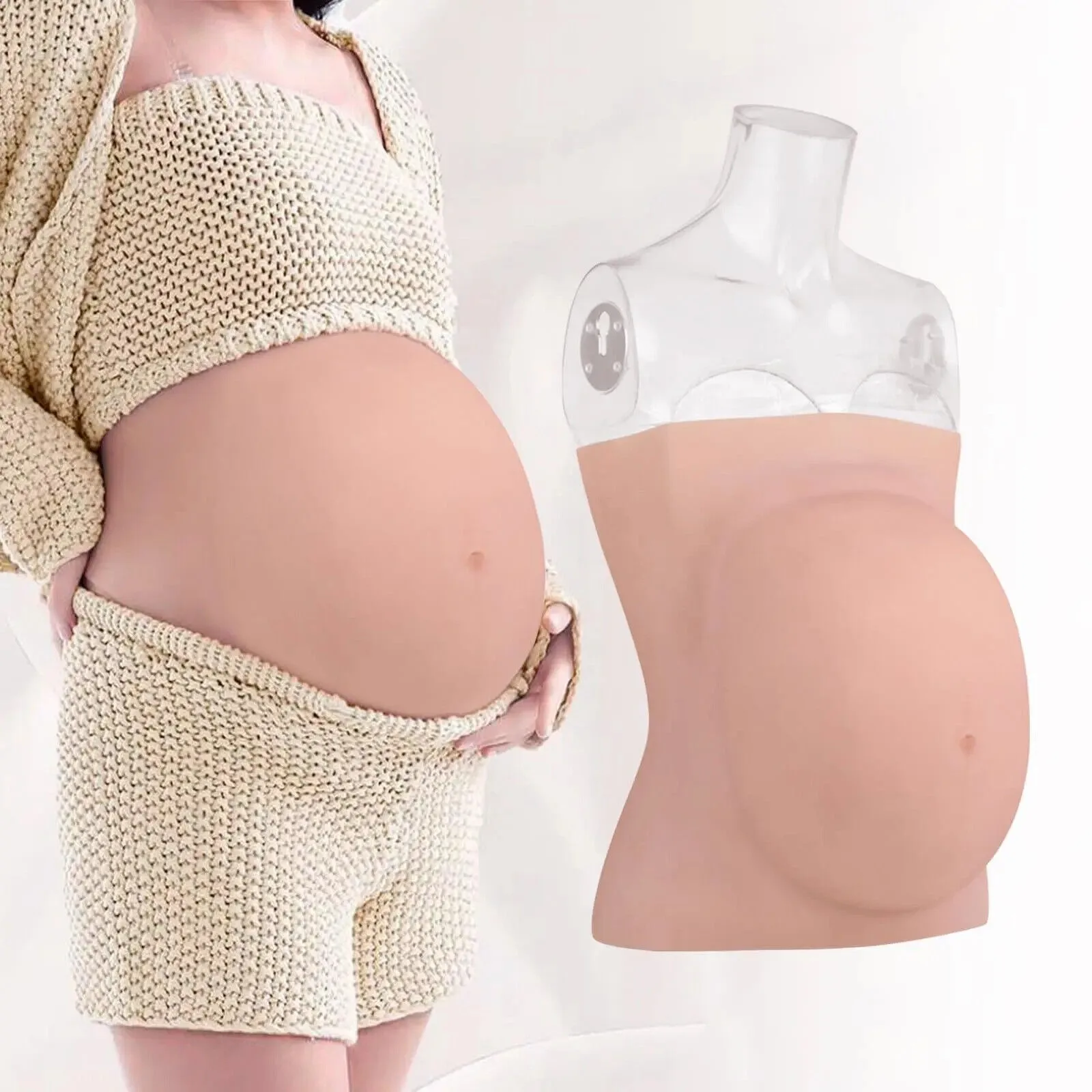 Fake Belly Fake Pregnancy Belly Simulation Pregnancy Belly Real Big Belly Pregnant Women Photo Performance Props Silicone Fake