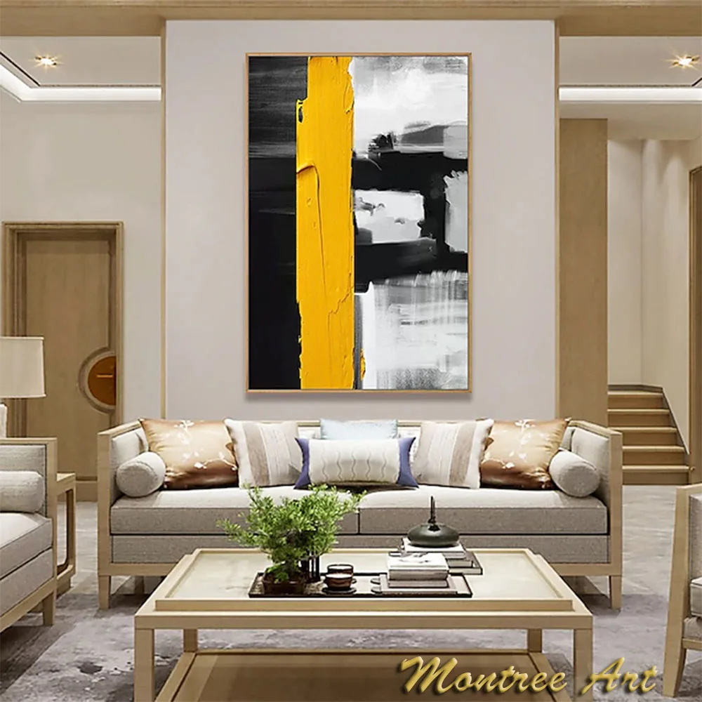 Hand Painted Oil Painting Vertical Abstract Pop Art Modern Aisle Living Room Bedroom Wall  Luxurious Decorative Painting