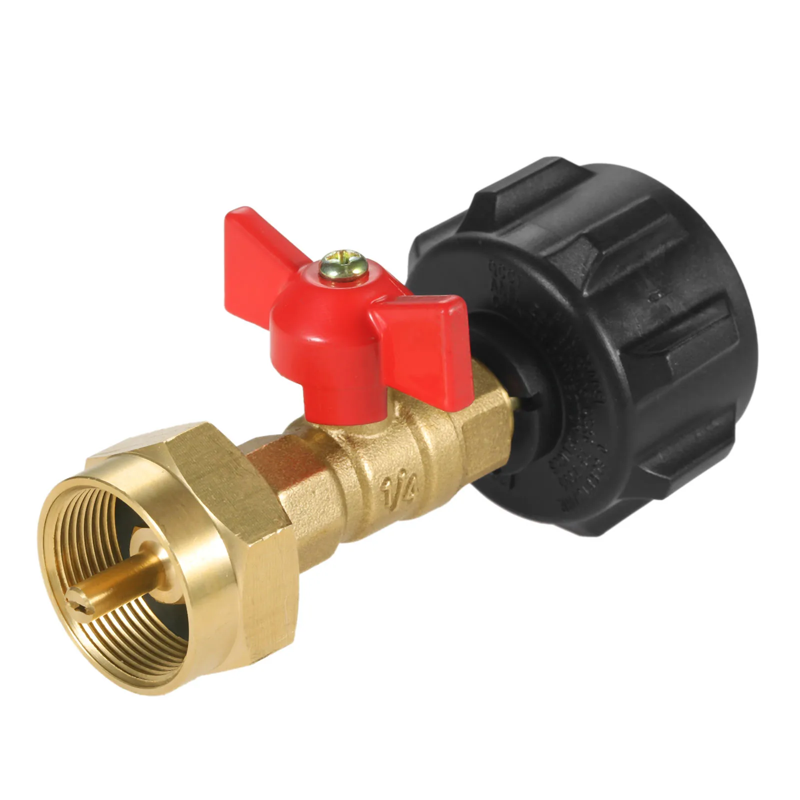 QCC1 Propane Refill Adapter Valve Brass Connector fit 1lb Bottle Tank 20-40LBS Cylinder with Switch Shut On/Off Controller BBQ